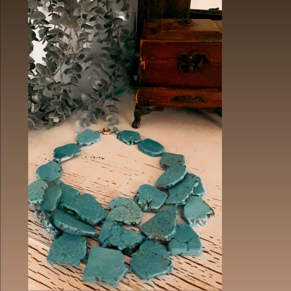 Turquoise slab necklace